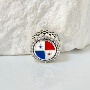 Pandora Panama Flag Bead Charm S925 Silver Charm